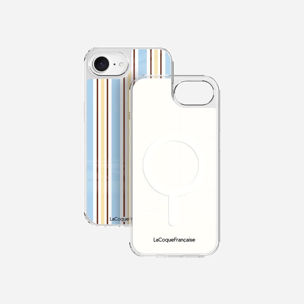 Coque Sans Anneaux Imprimee Rayure Bleue