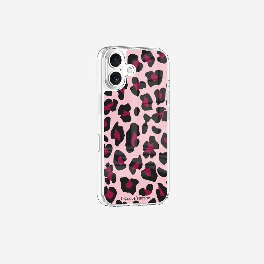 Coque Sans Anneaux Imprimee Leopard Rose Et Bordeaux - 7