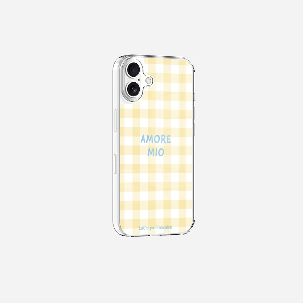 Coque Sans Anneaux Imprimee Amore Mio Vichy Jaune - 8
