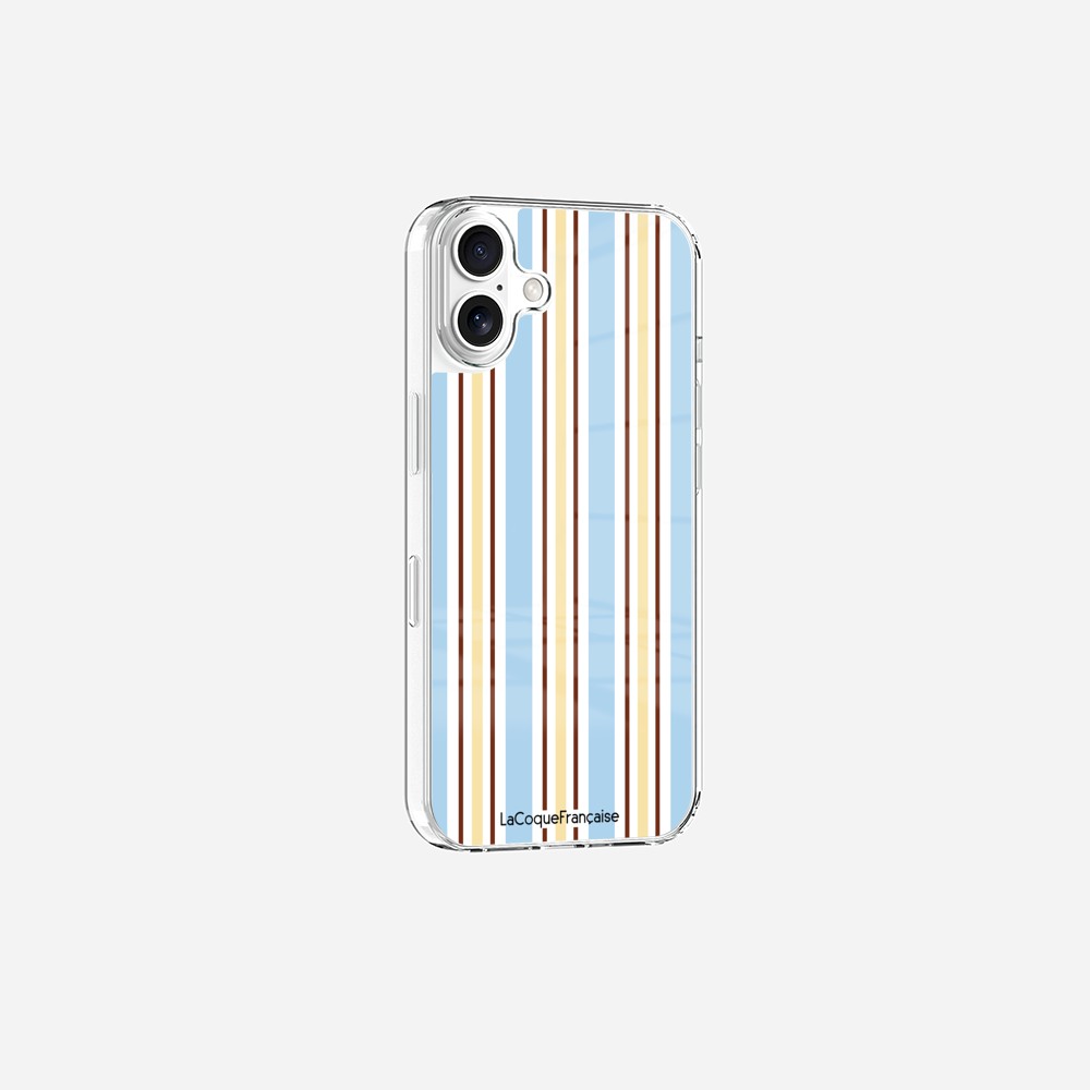 Coque Sans Anneaux Imprimee Rayure Bleue - 9
