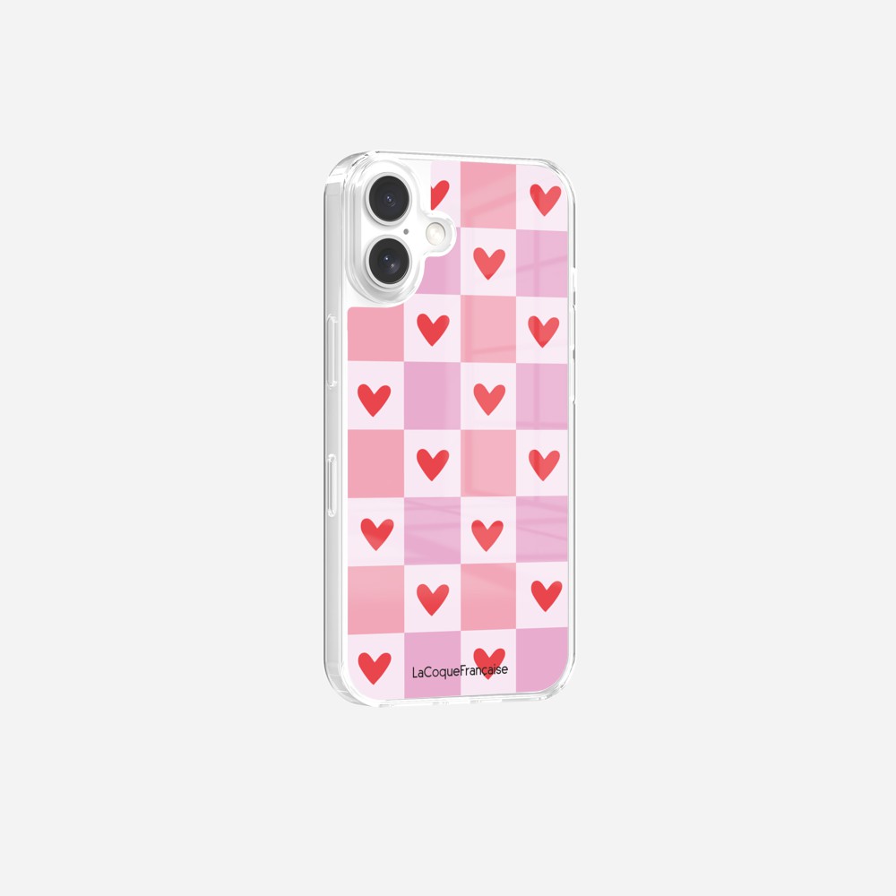 Coque Sans Anneaux Imprimee Coeur Carreau - 5