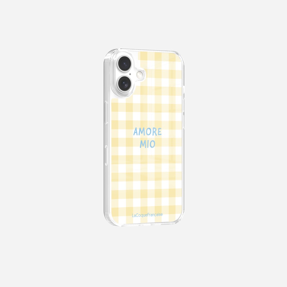 Coque Sans Anneaux Imprimee Amore Mio Vichy Jaune - 5
