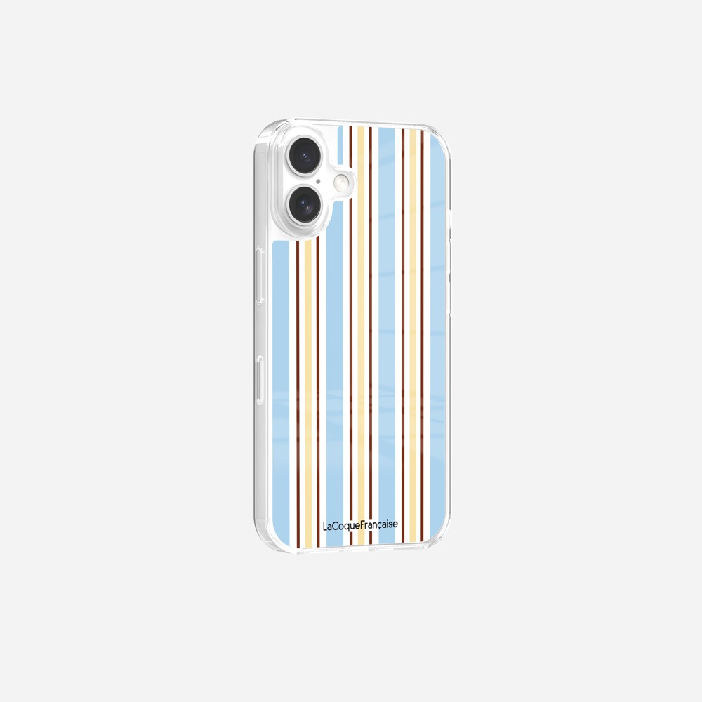 Coque Sans Anneaux Imprimee Rayure Bleue - 5