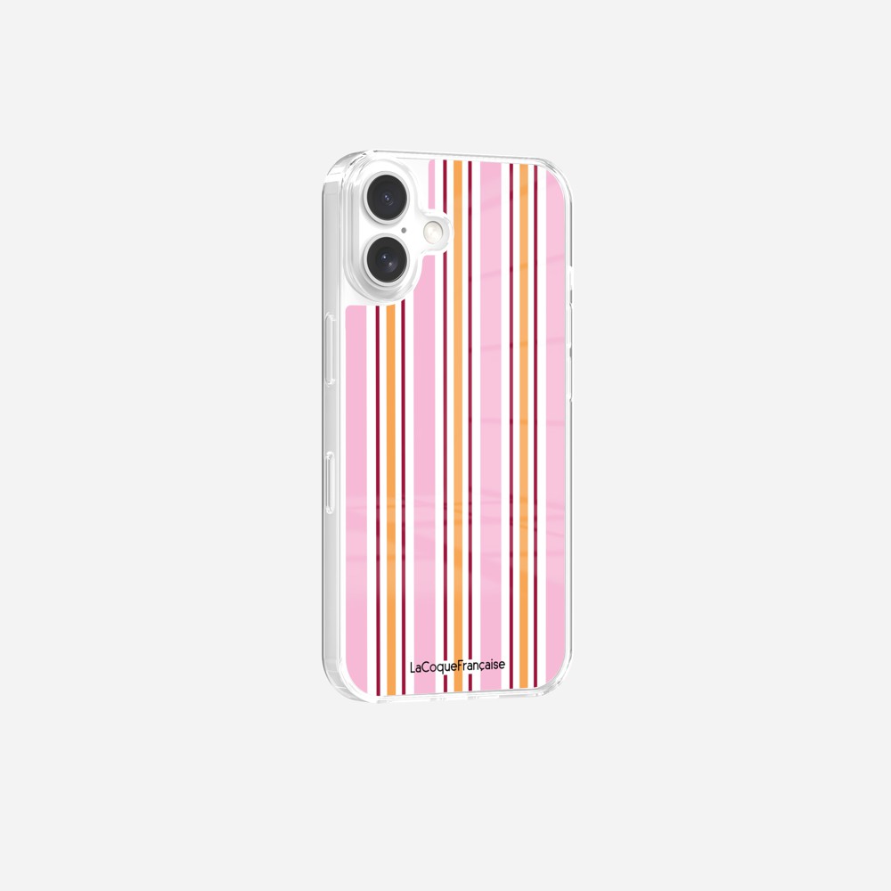Coque Sans Anneaux Imprimee Rayure Rose - 5