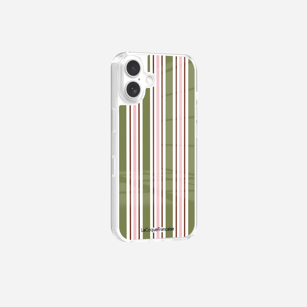 Coque Sans Anneaux Imprimee Rayure Kaki