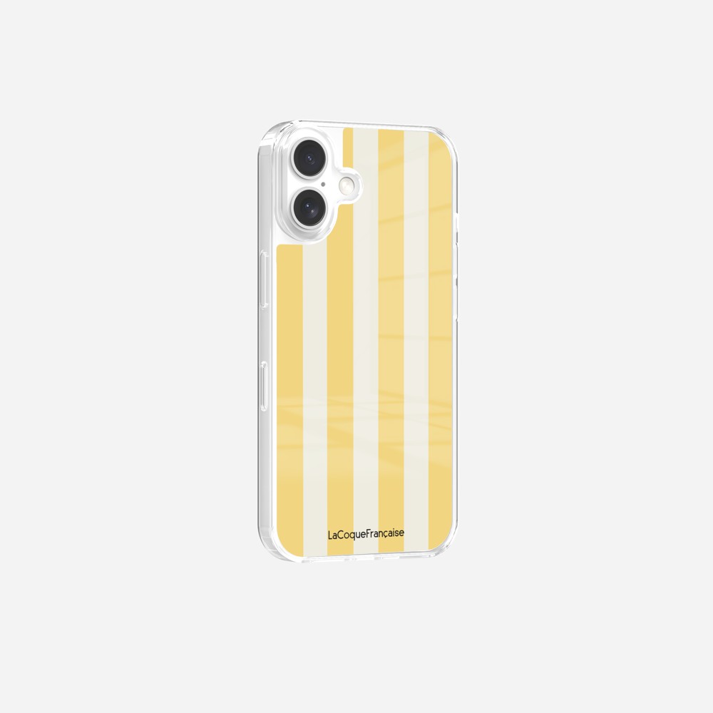 Coque Sans Anneaux Imprimee Rayure Jaune Beige - 5