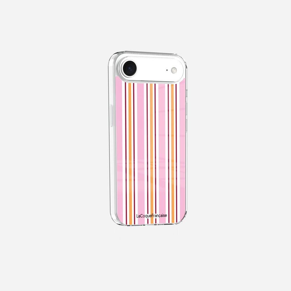 Coque Sans Anneaux Imprimee Rayure Rose