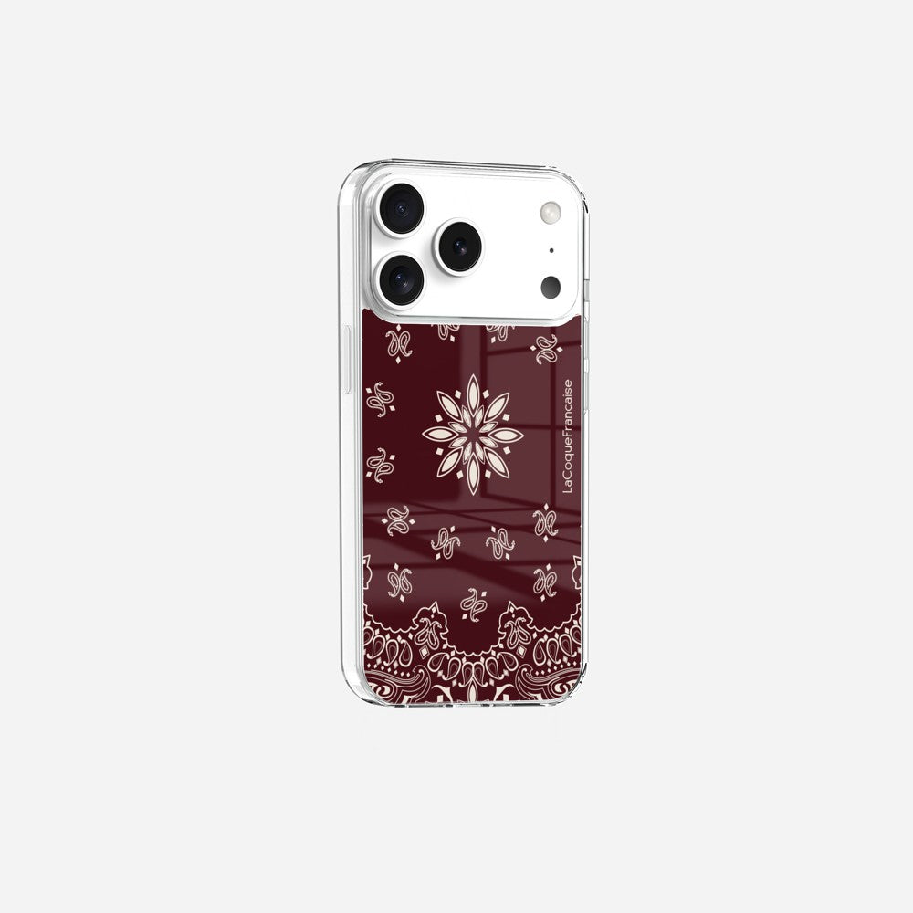 Coque Sans Anneaux Imprimee Bandana Bordeaux - 4