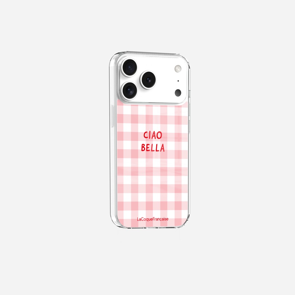 Coque Sans Anneaux Imprimee Ciao Bella Vichy Rose