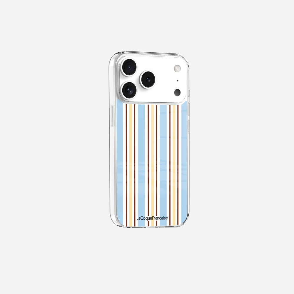 Coque Sans Anneaux Imprimee Rayure Bleue
