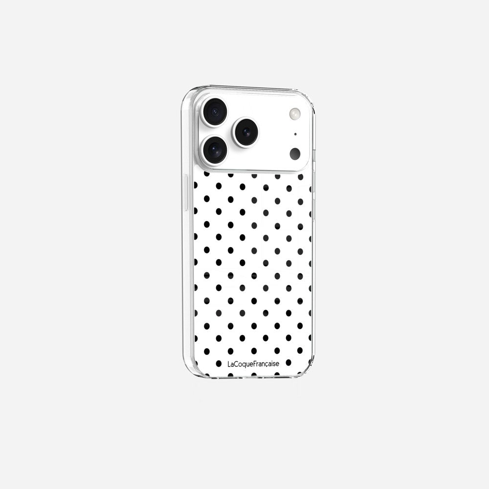 Coque Sans Anneaux Imprimee Pois Noir