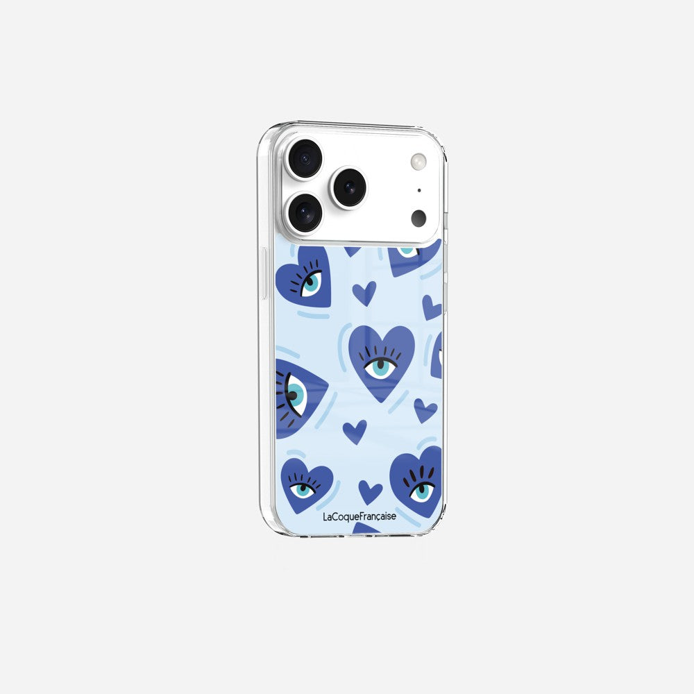 Coque Sans Anneaux Imprimee Yeux D'amour Bleu