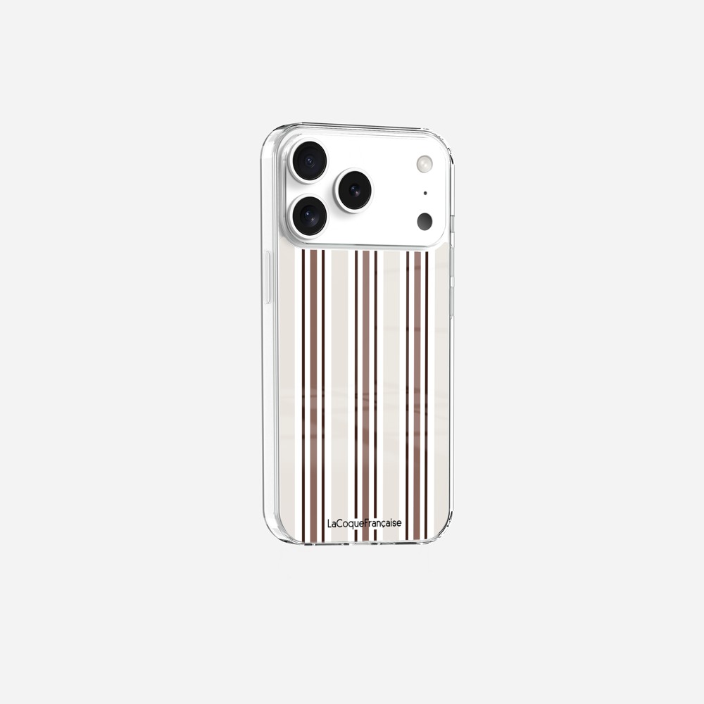 Coque Sans Anneaux Imprimee Rayure Greige
