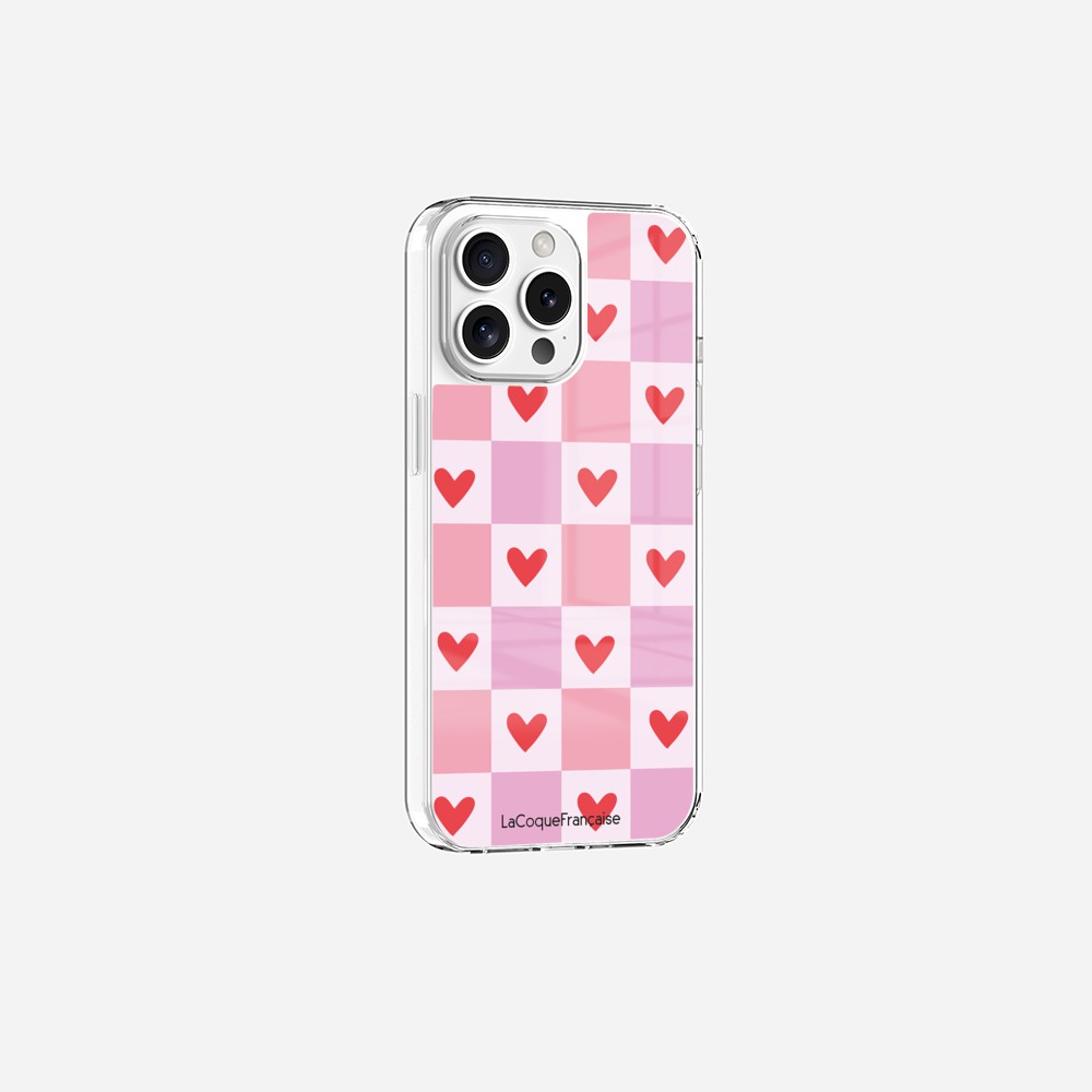 Coque Sans Anneaux Imprimee Coeur Carreau - 11