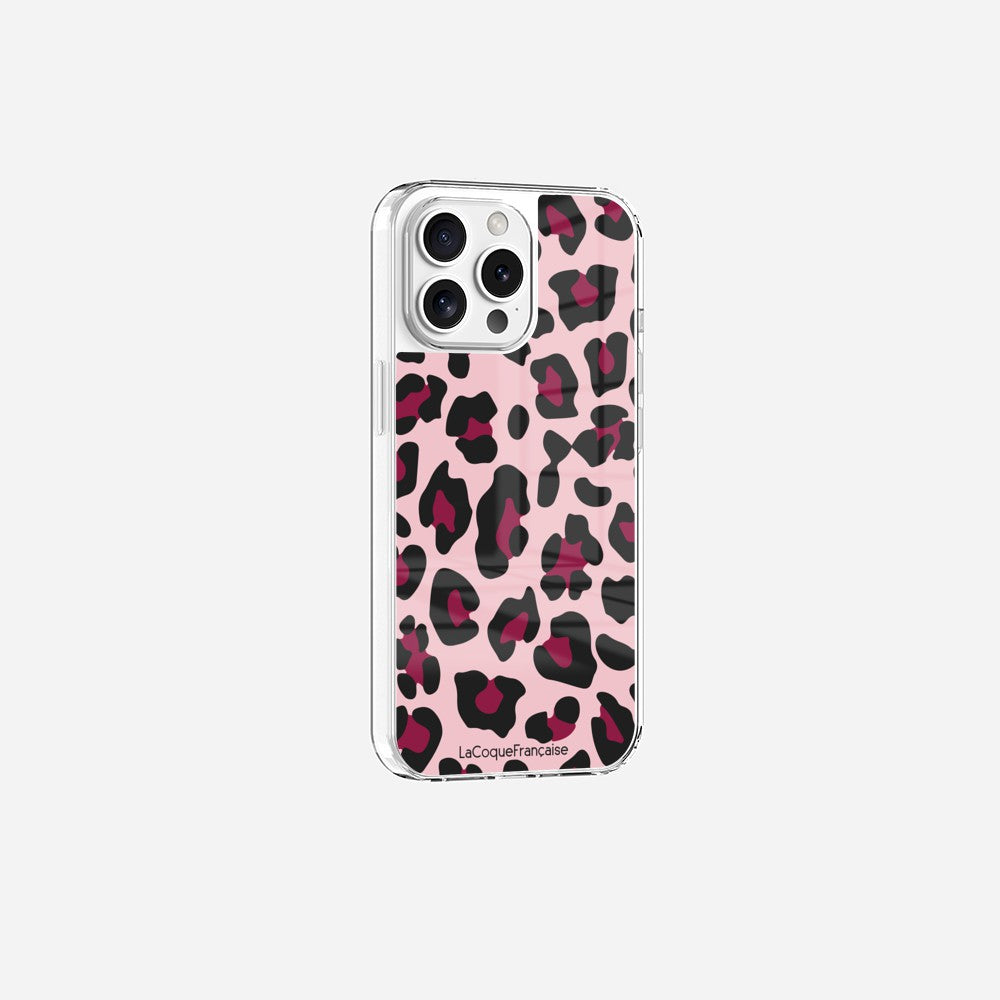 Coque Sans Anneaux Imprimee Leopard Rose Et Bordeaux - 10