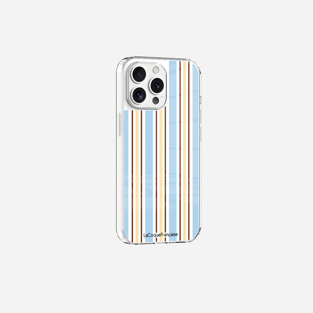 Coque Sans Anneaux Imprimee Rayure Bleue - 11