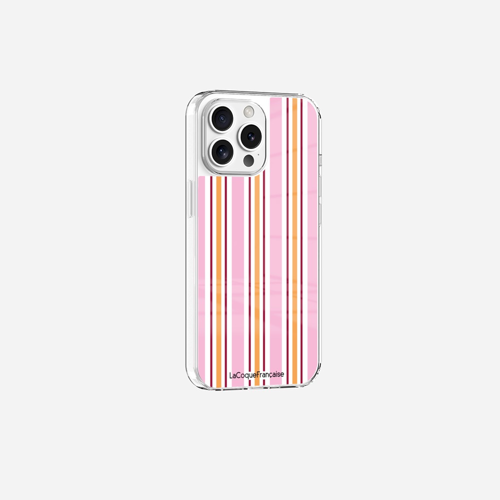 Coque Sans Anneaux Imprimee Rayure Rose - 11