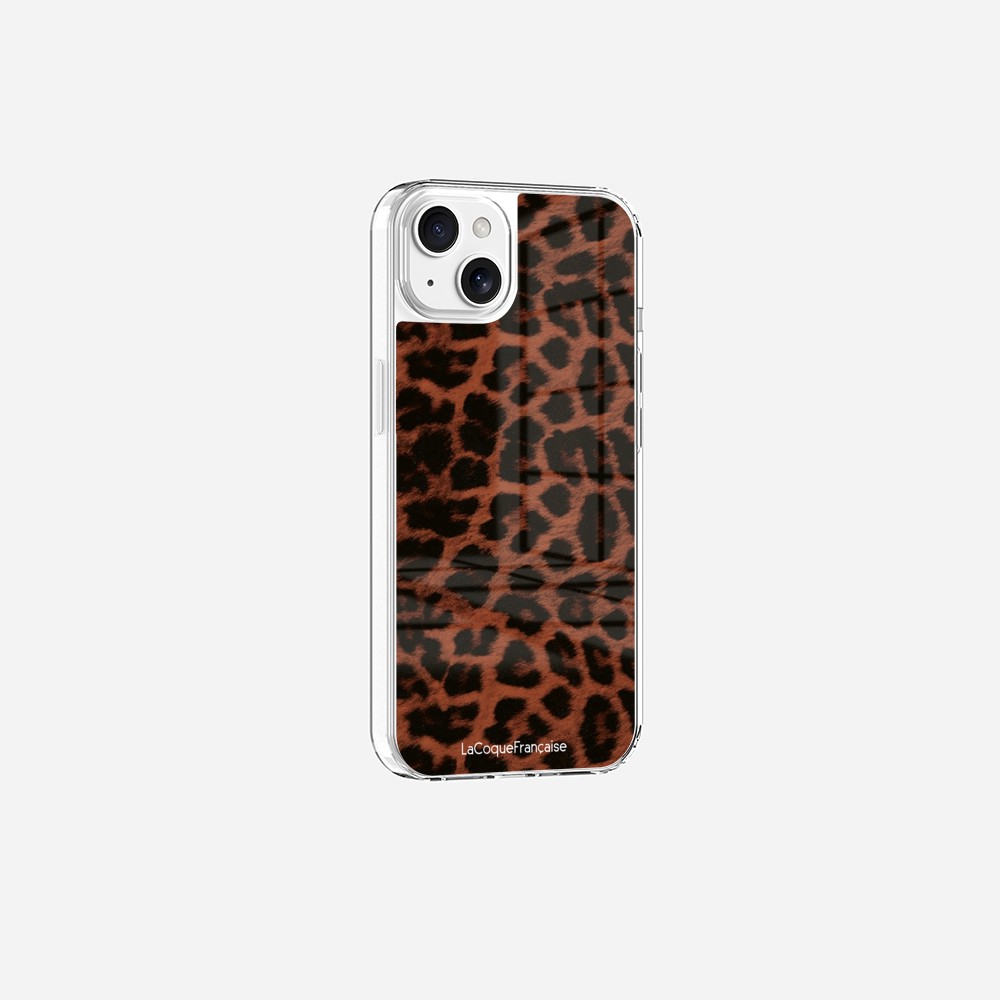 Coque Sans Anneaux Imprimee Leopard Terracotta Et Noir - 16