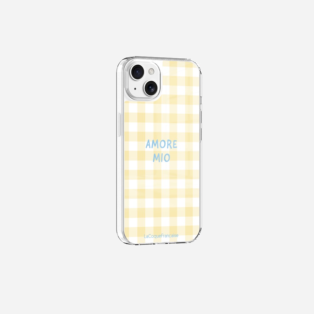Coque Sans Anneaux Imprimee Amore Mio Vichy Jaune - 16