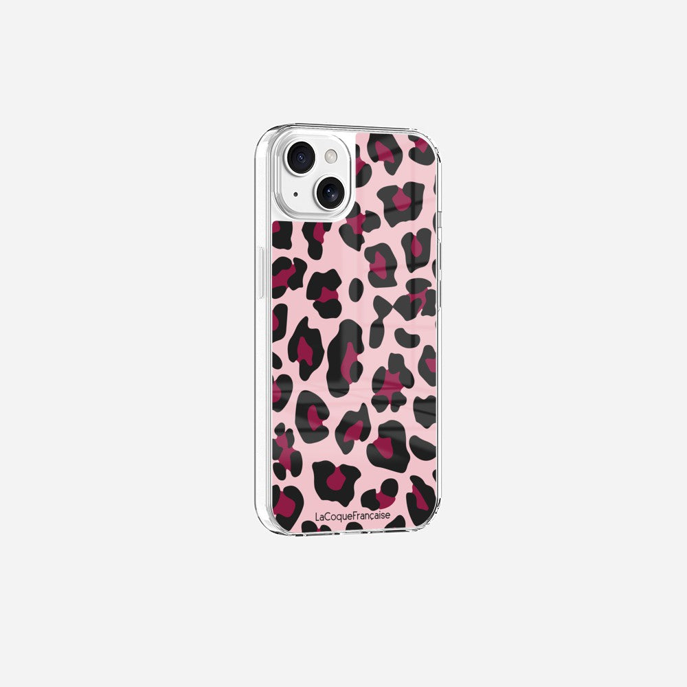 Coque Sans Anneaux Imprimee Leopard Rose Et Bordeaux - 16