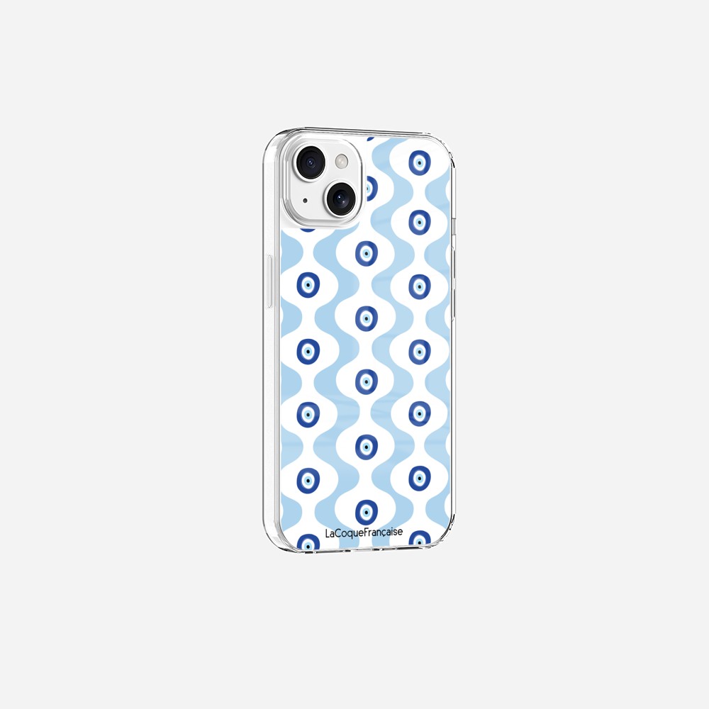 Coque Sans Anneaux Imprimee Vagues Bleu - 16