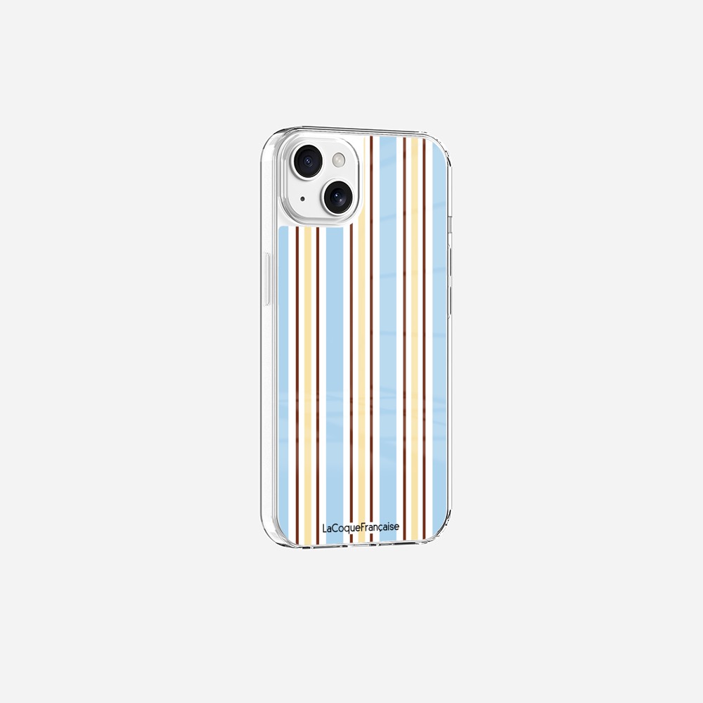 Coque Sans Anneaux Imprimee Rayure Bleue - 17