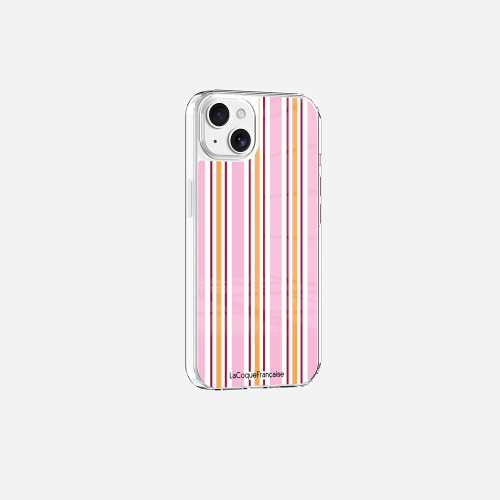 Coque Sans Anneaux Imprimee Rayure Rose - 17