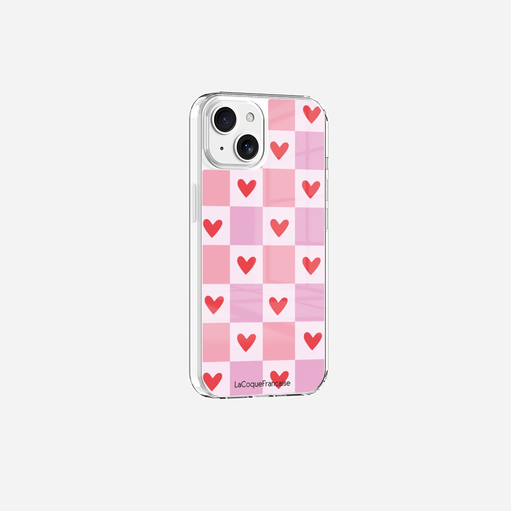 Coque Sans Anneaux Imprimee Coeur Carreau - 16