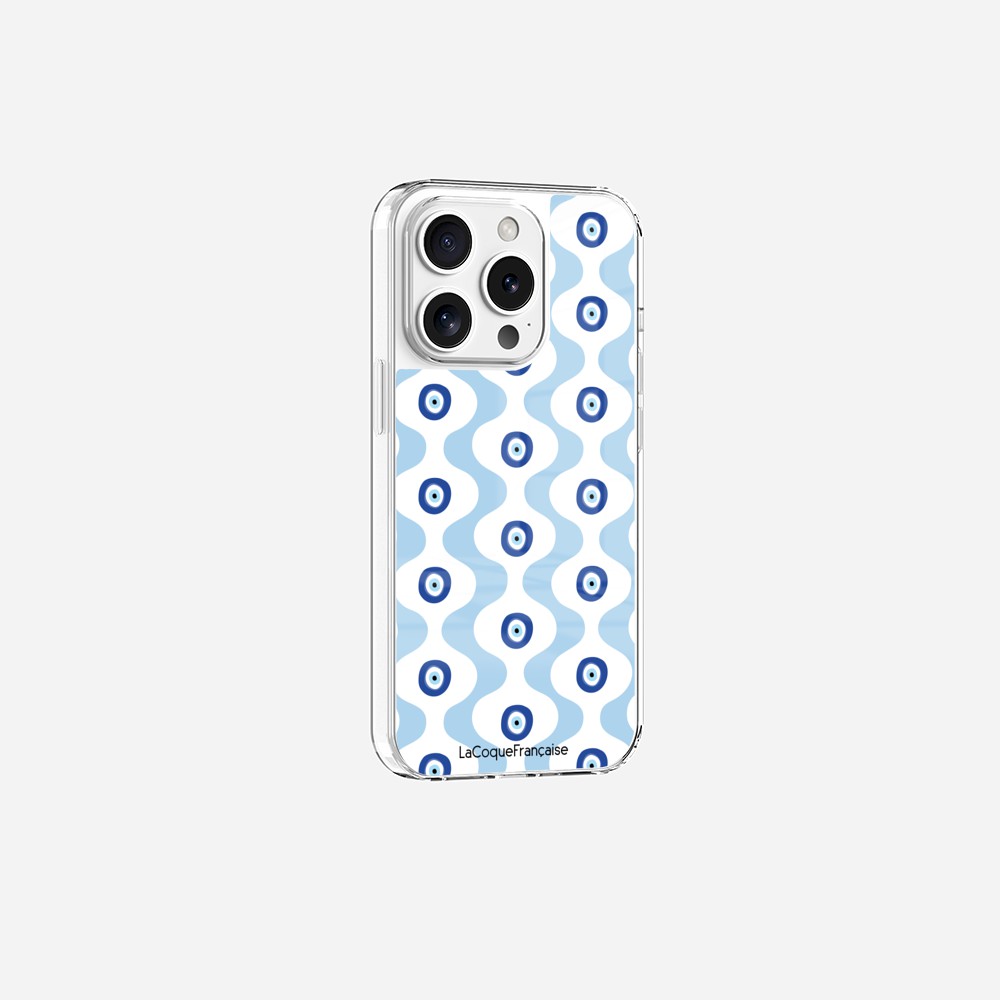 Coque Sans Anneaux Imprimee Vagues Bleu - 17