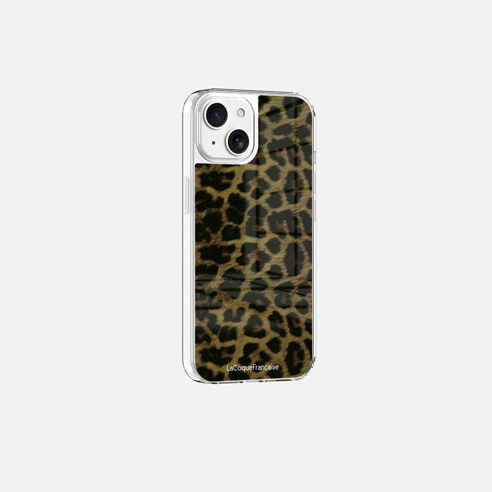 Coque Sans Anneaux Imprimee Leopard Kaki Et Noir - 20