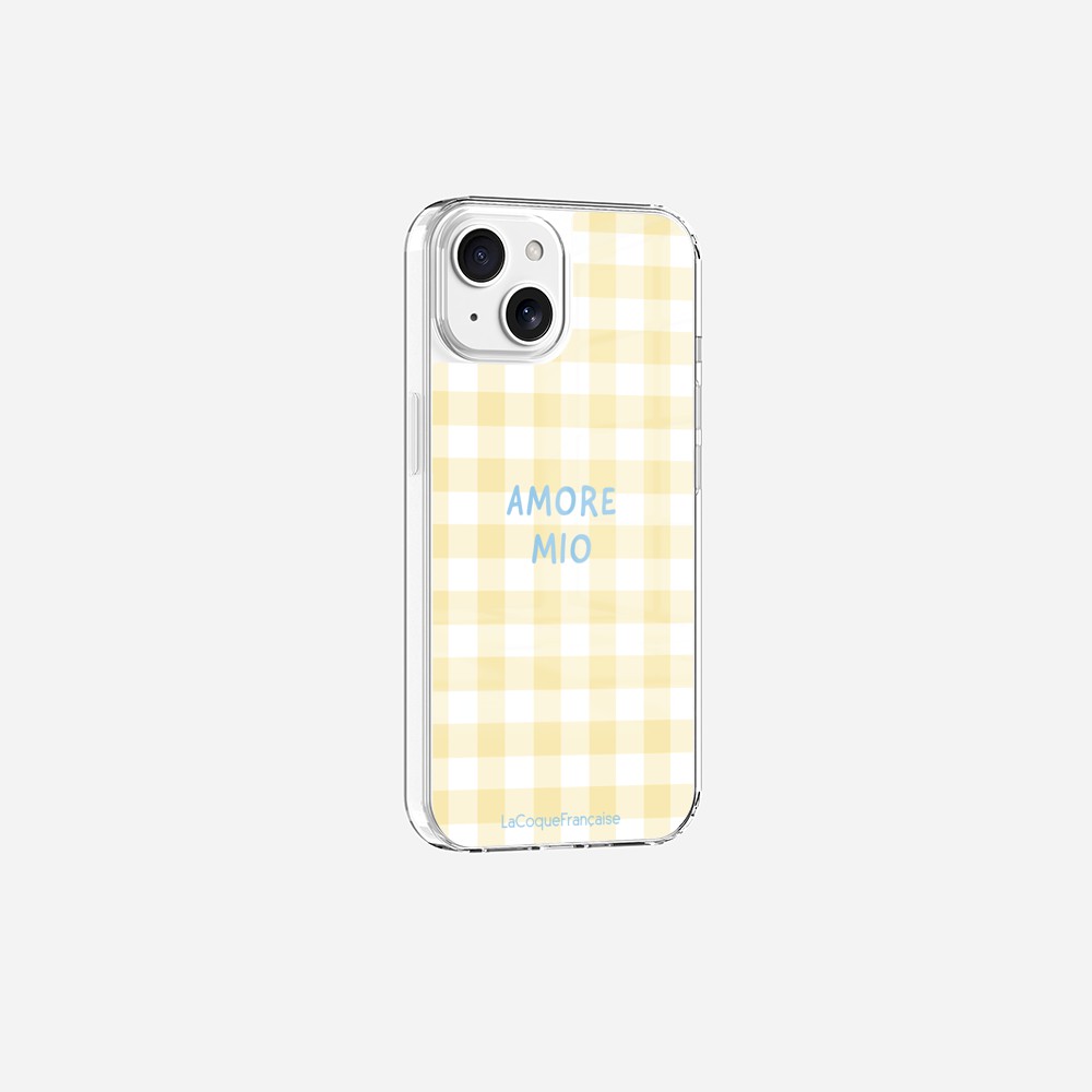 Coque Sans Anneaux Imprimee Amore Mio Vichy Jaune - 19