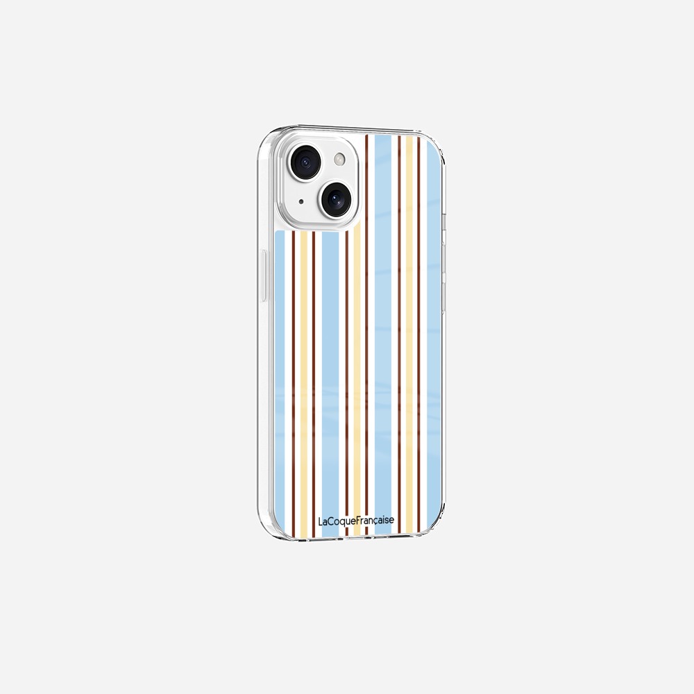 Coque Sans Anneaux Imprimee Rayure Bleue - 20