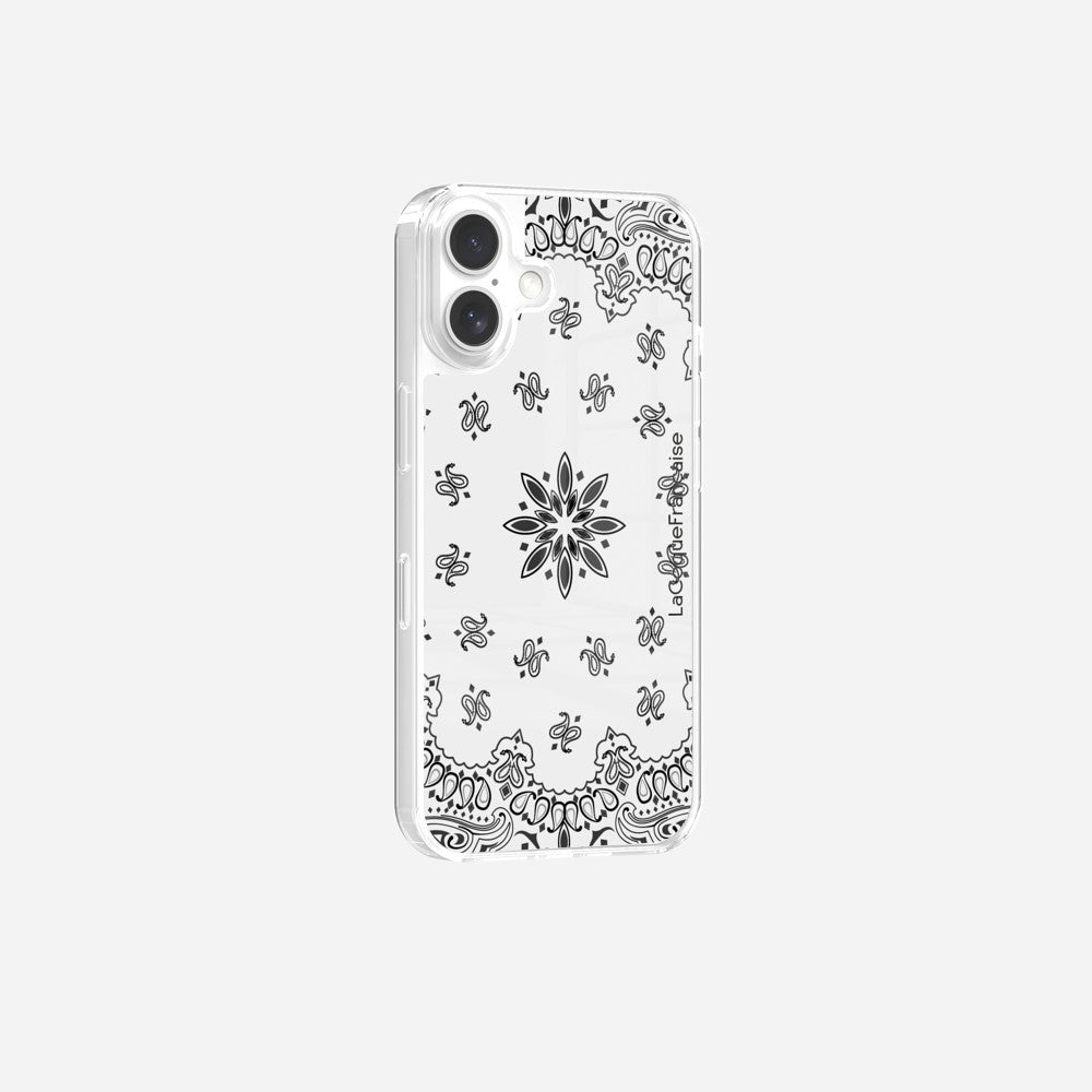 Coque Sans Anneaux Imprimee Bandana Blanc - 24