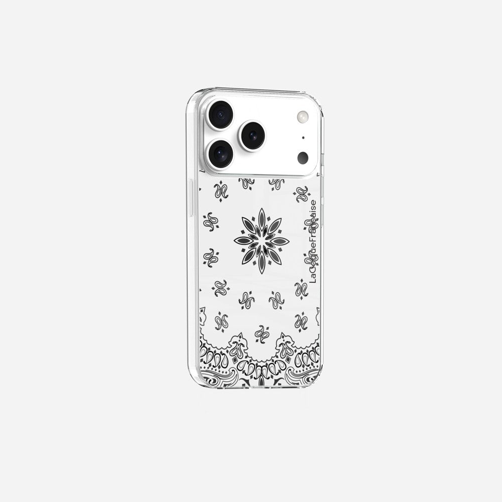Coque Sans Anneaux Imprimee Bandana Blanc - 22