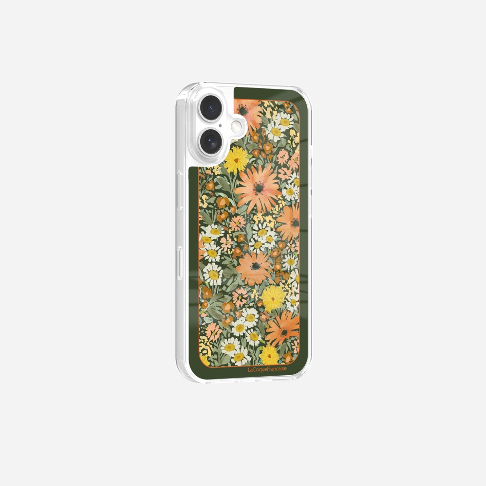 Coque Sans Anneaux Imprimee Foulard Fleurs Oranges - 21