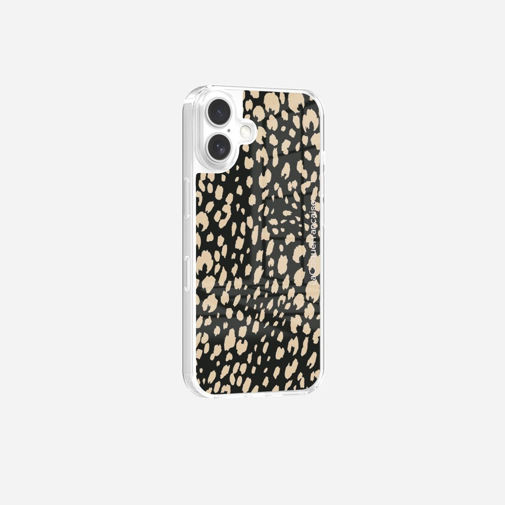 Coque Sans Anneaux Imprimee Leopard Noir Et Beige - 6