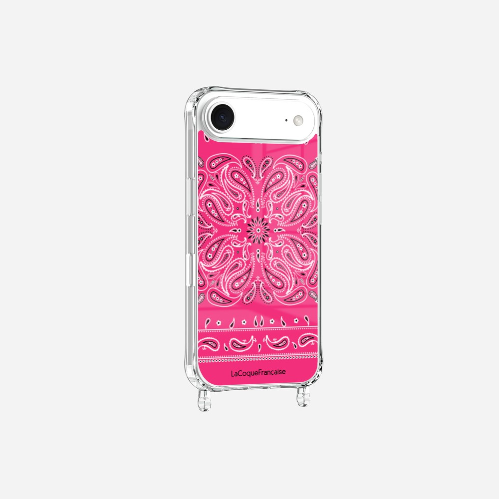 Coque Anneaux Imprimee Bandana Rose Fluo - 29