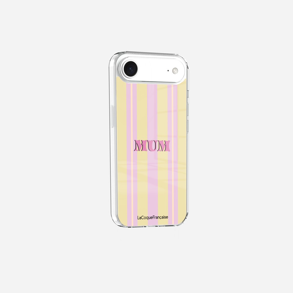 Coque Sans Anneaux Imprimee Mum - Rose Et Jaune