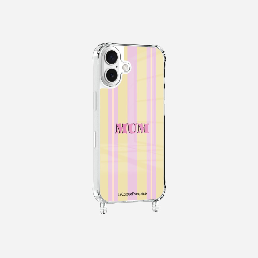 Coque Anneaux Imprimee Mum - Rose Et Jaune