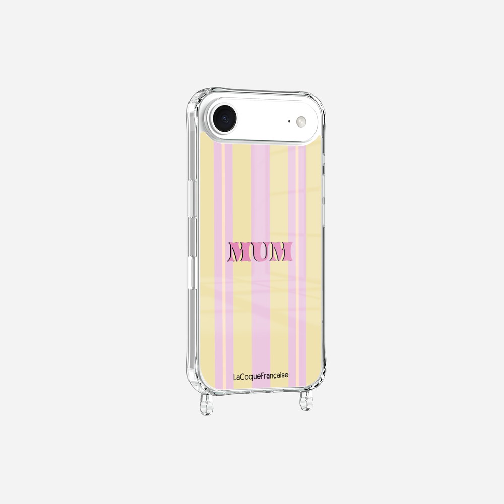 Coque Anneaux Imprimee Mum - Rose Et Jaune
