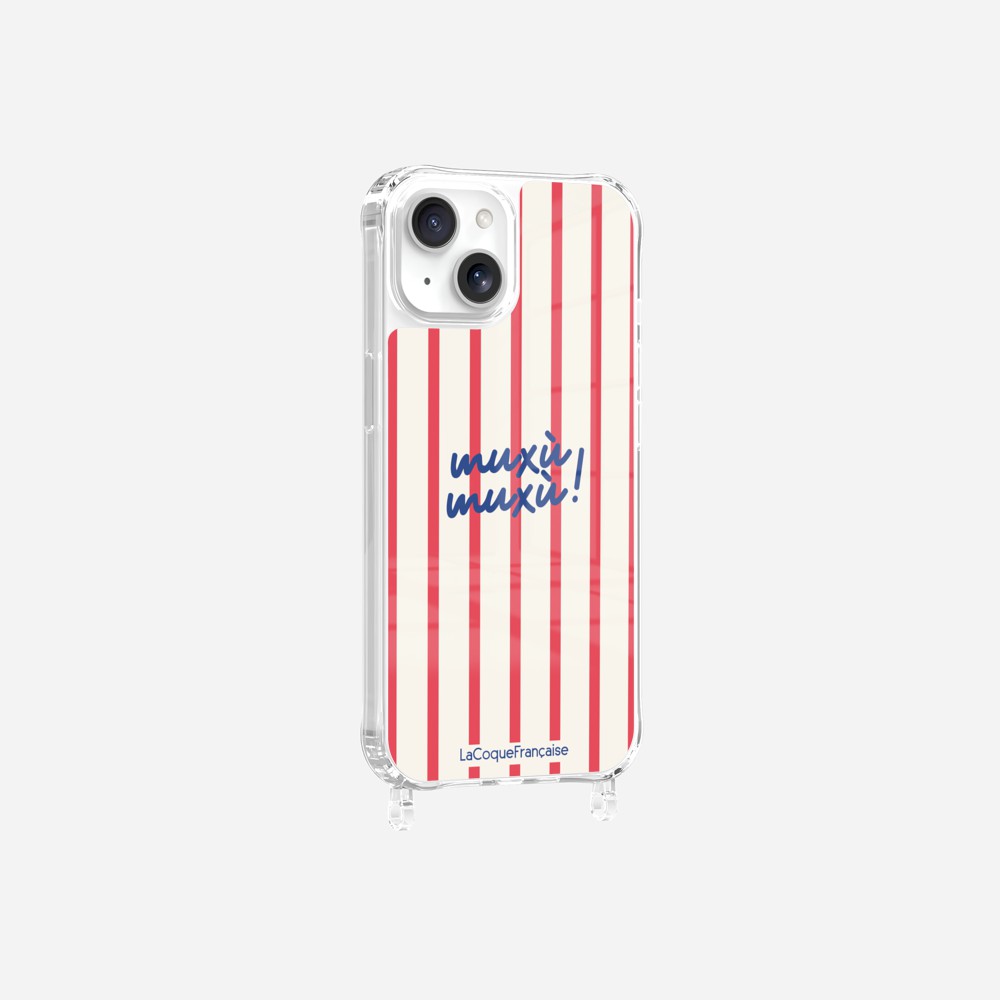 Coque Anneaux Imprimee Muxu Muxu Rayure Rouge - 12