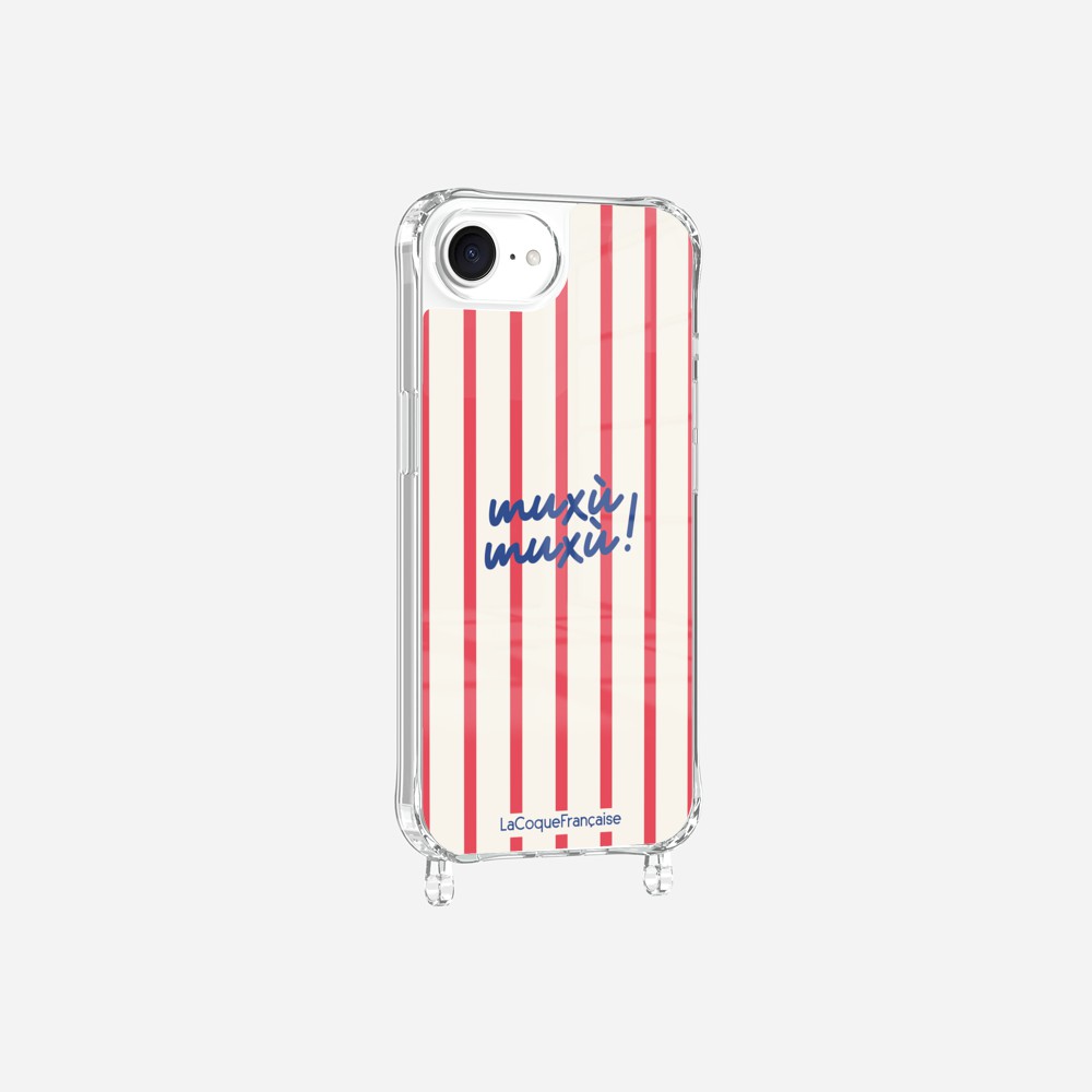 Coque Anneaux Imprimee Muxu Muxu Rayure Rouge