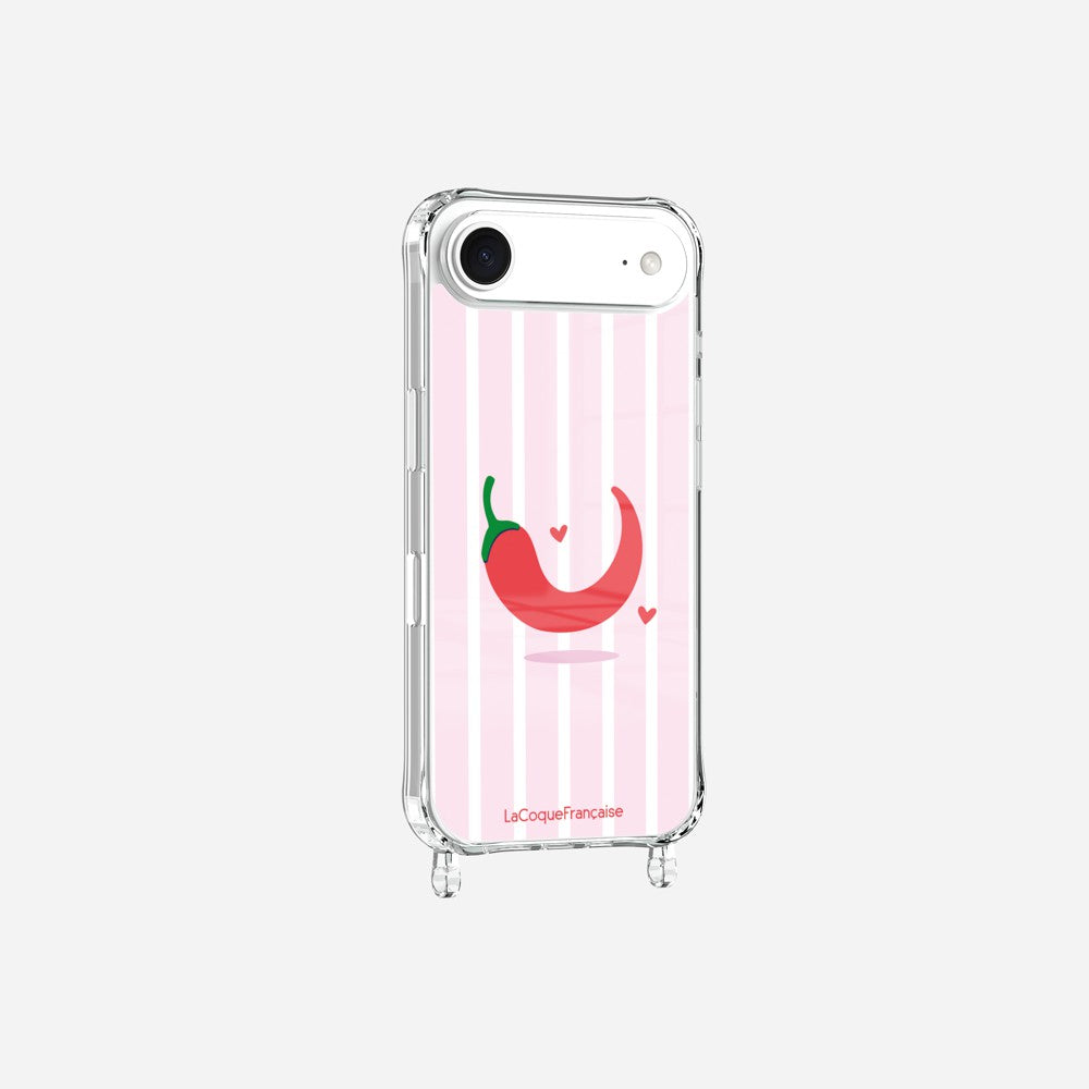 Coque Anneaux Imprimee Piment Rayure