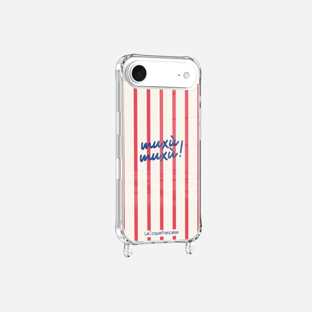Coque Anneaux Imprimee Muxu Muxu Rayure Rouge