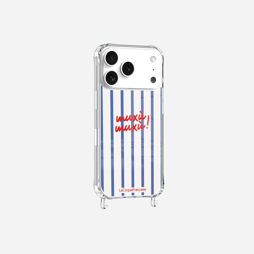 Coque Anneaux Imprimee Muxu Muxu Rayure Bleu