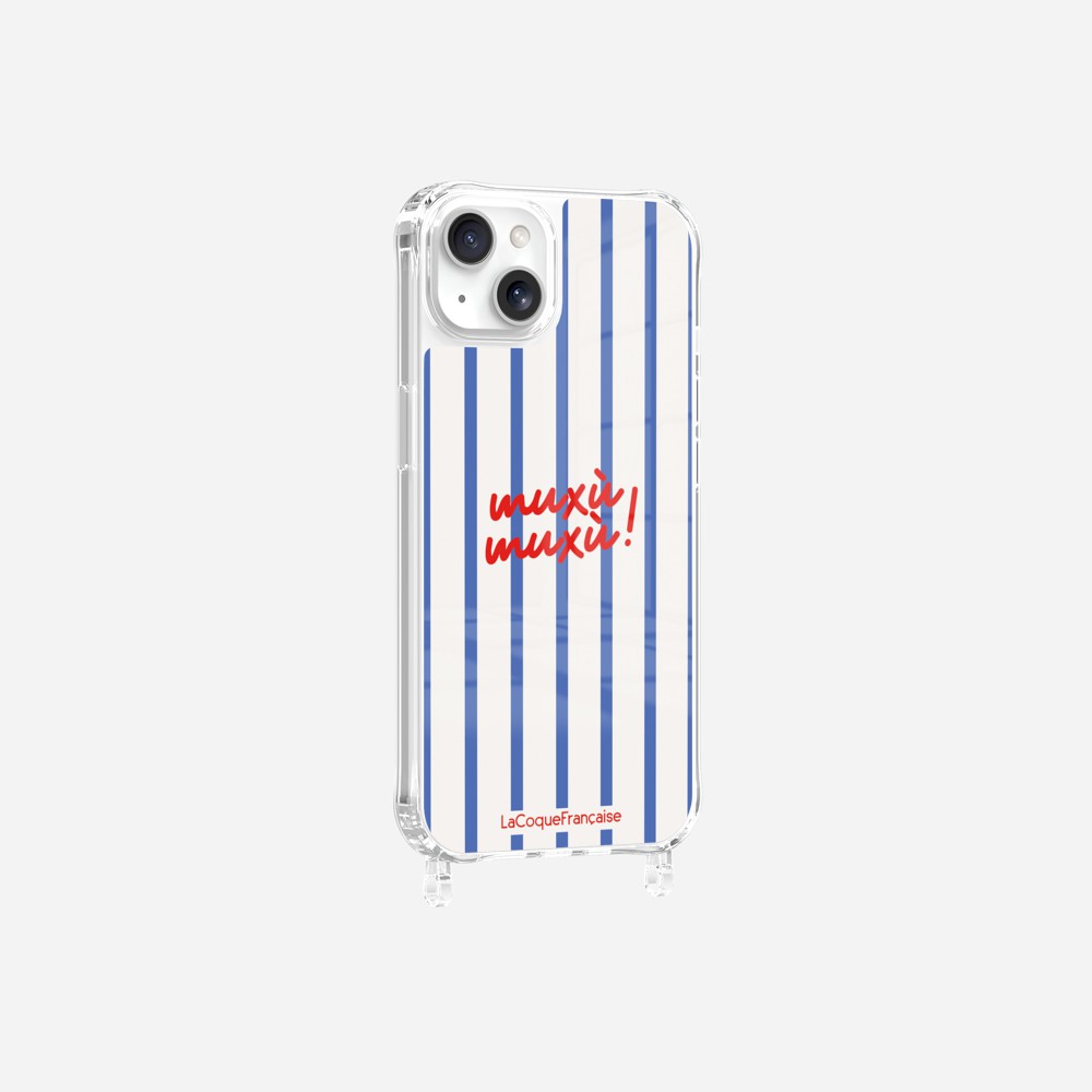 Coque Anneaux Imprimee Muxu Muxu Rayure Bleu - 17