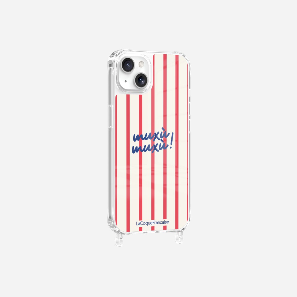 Coque Anneaux Imprimee Muxu Muxu Rayure Rouge - 17