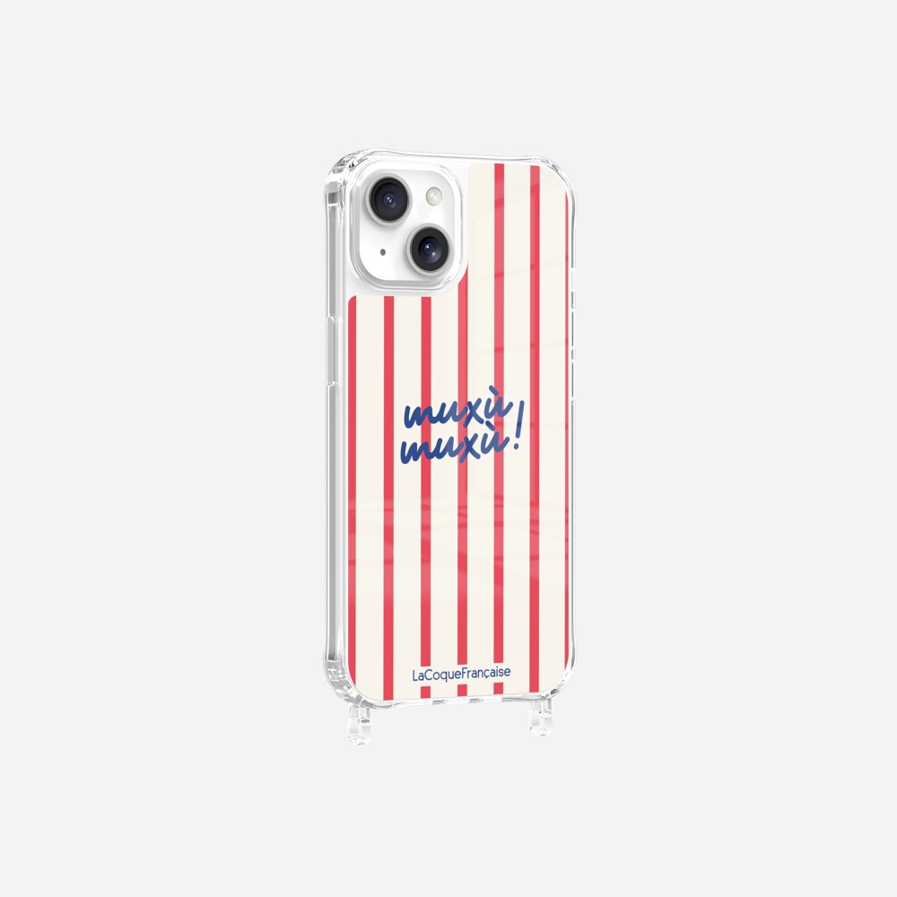 Coque Anneaux Imprimee Muxu Muxu Rayure Rouge - 16