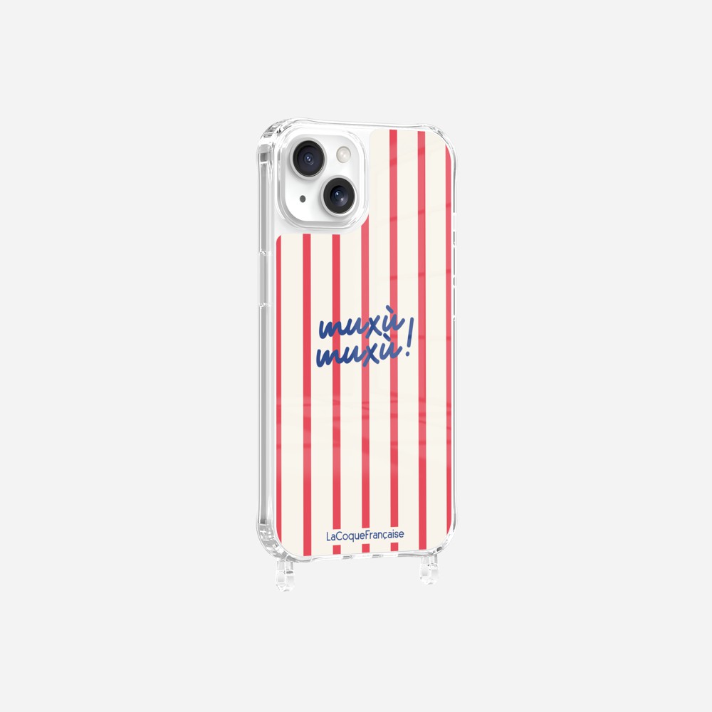 Coque Anneaux Imprimee Muxu Muxu Rayure Rouge - 20