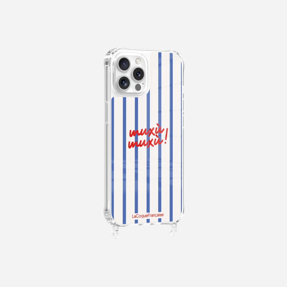 Coque Anneaux Imprimee Muxu Muxu Rayure Bleu - 22